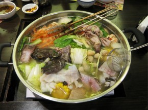 Fish heads and octopus, cooked in winter melon soup with dried scallops. Photo: mdelamerced/Flickr