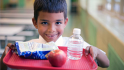 A child with his lunch at school. Photo: Getty Images