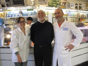 Mark Russ Federman (center) stands with the next generation of Russ and Daughters owners: his daughter Nikki and his nephew Josh Russ Tupper. Photo: Joel Rose/NPR 