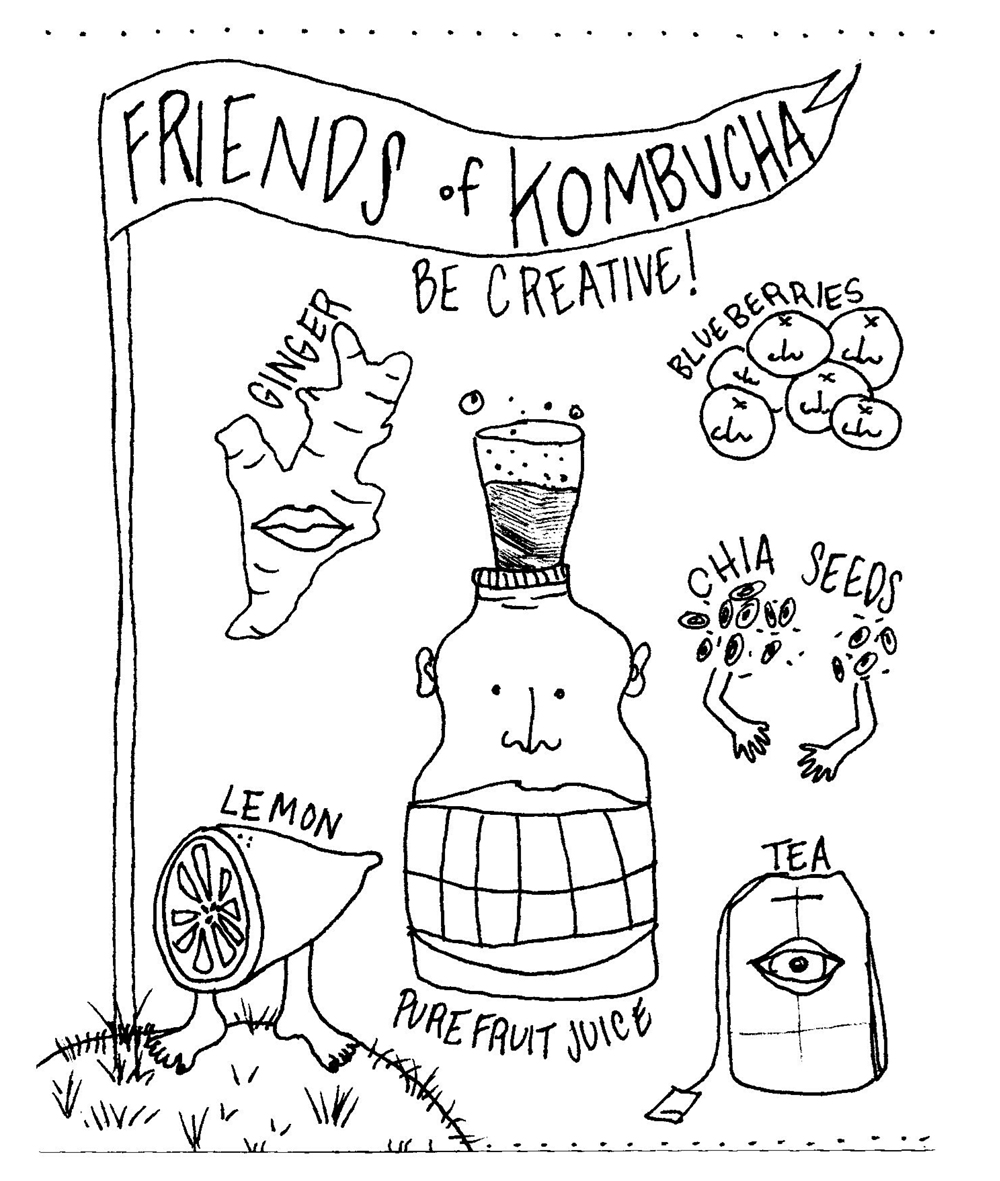 Friends of Kombucha. Illustration by Lila Volkas