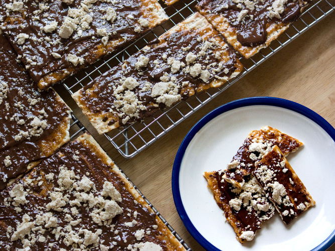 Matzo Candy With Caramel, Chocolate And Halvah. Photo: T. Susan Chang for NPR