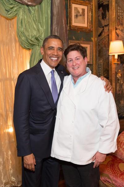 President Obama with Chef Jennifer Johnson. Photo courtesy of Hip Chick Farms