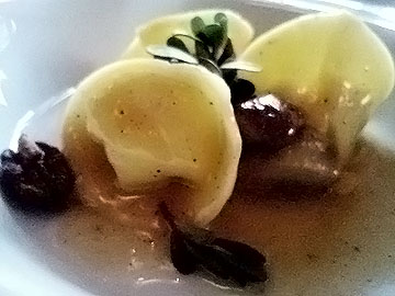 House-made ricotta tortellini with Sierra porcini, wild pecans and honey