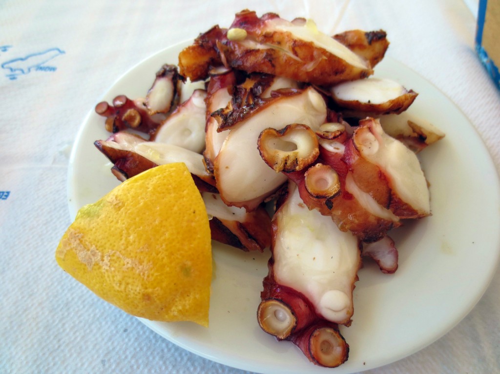 Grilled octopus at Miltos, a seaside tavern on the island of Aegina. Photo: Joanna Kakissis for NPR