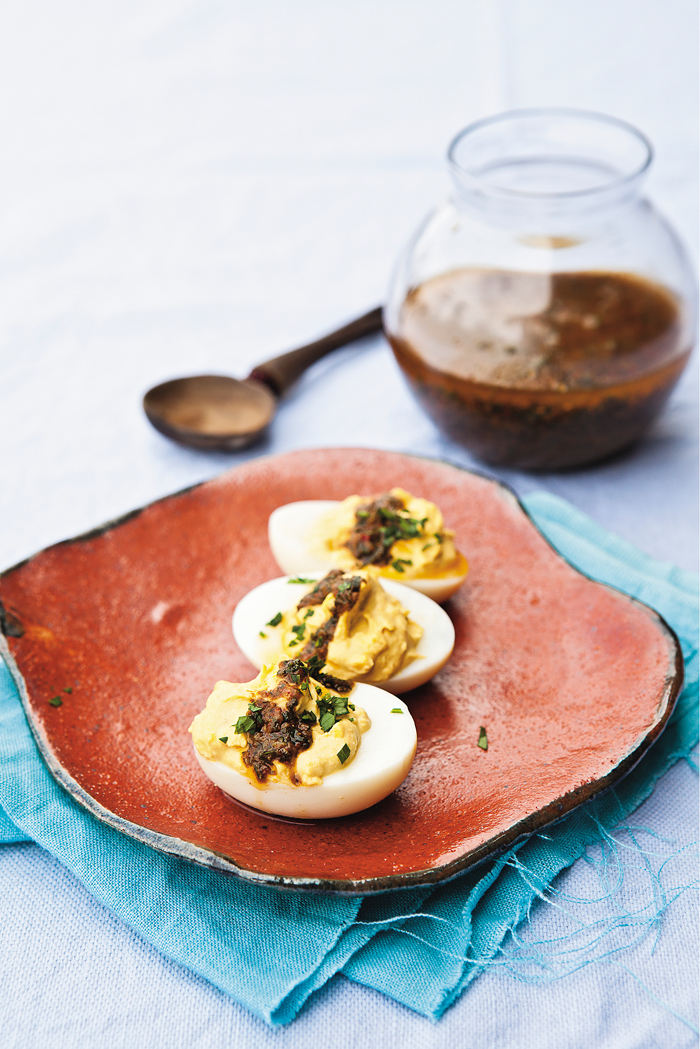 Chermoula-dressed deviled eggs. Photo: Kimberly Hasselbrink