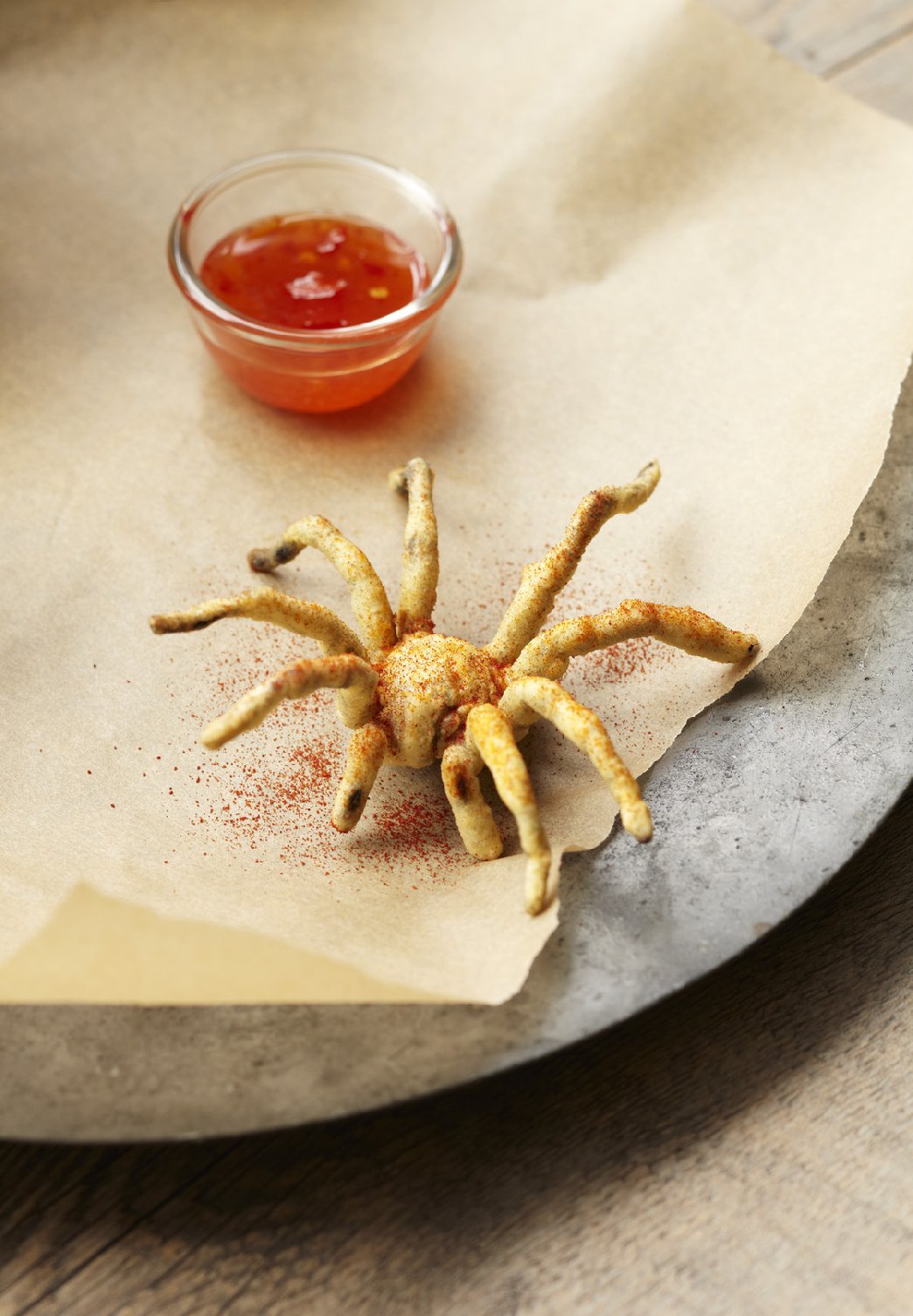 Gordon recommends dusting the deep-fried tarantula spider with smoked paprika. Photo: Chugrad McAndrews/Reprinted with permission from The Eat-A-Bug Cookbook