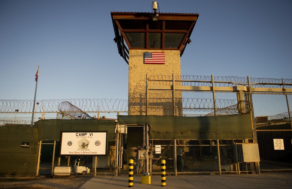 This image reviewed by the U.S. military shows the front gate of "Camp Six" detention facility of the Joint Detention Group at the US Naval Station in Guantanamo Bay, Cuba. Photo: Jim Watson/AFP/Getty Images
