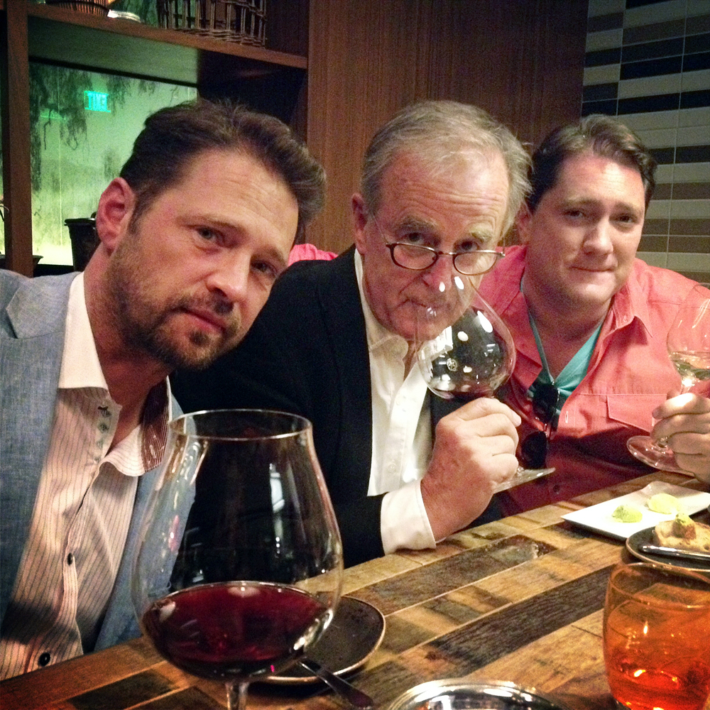 Jason Priestly, Terry David Mulligan and Liam Mayclem at Chef's Table at Parallel 37. Photo courtesy of Liam Mayclem.