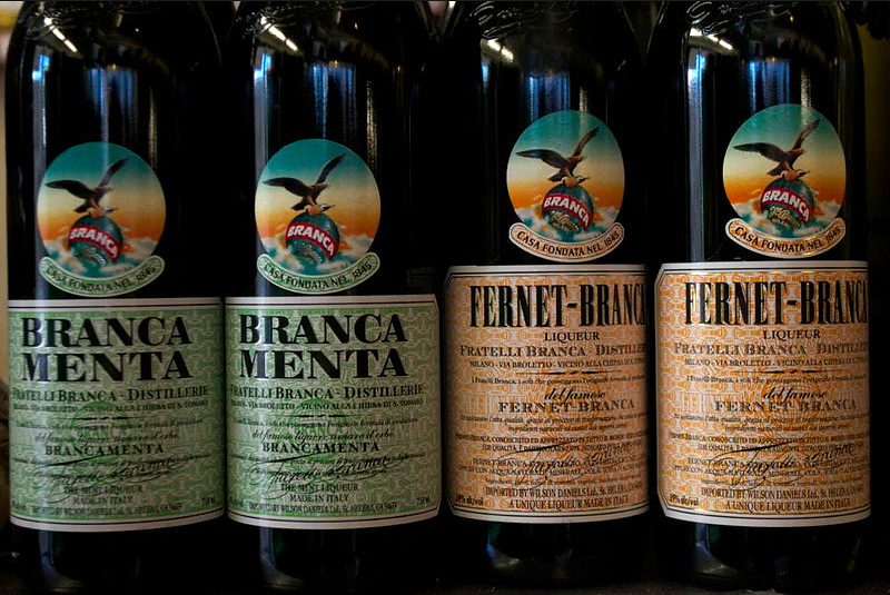 Branca Menta and Fernet-Branca at Lucca Ravioli Company. Photo: Sara Bloomberg