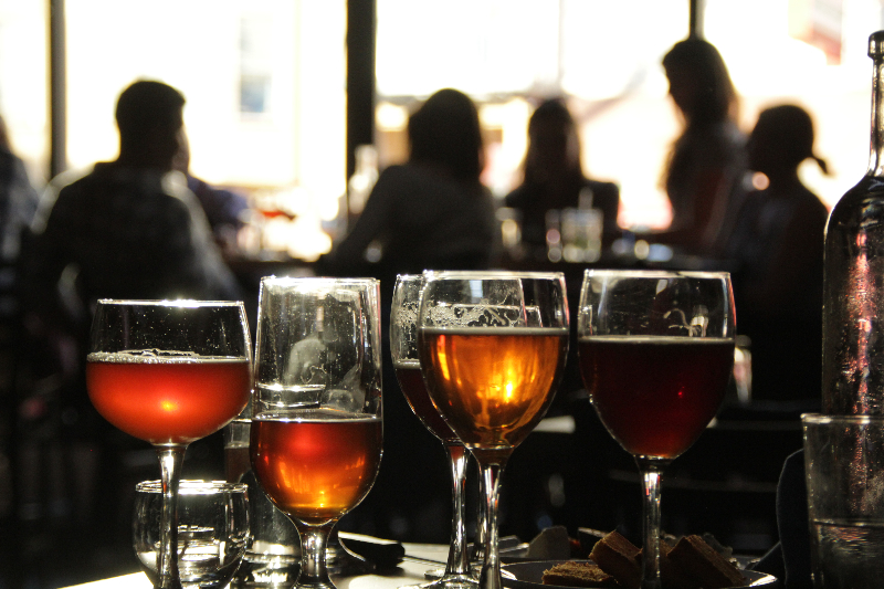 The Headlands Brewing Co. beers at a launch event. Photo: Courtesy of Headlands