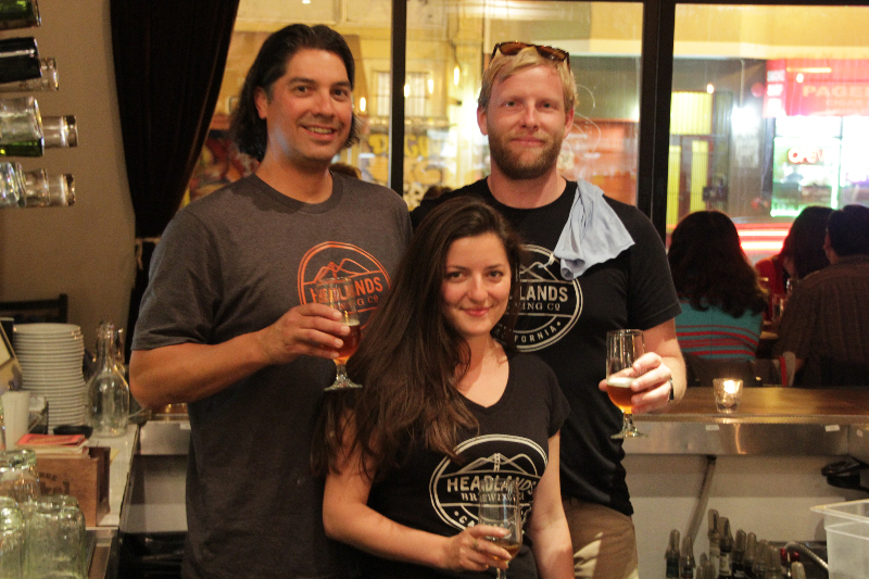 Phil Cutti, Patrick Horn and Inna Volynskaya of Headlands Brewing Co. Photo: Courtesy of Headlands