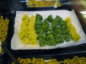 Hand-made tortelloni – the larger size — are displayed at a grocery store in Castelfranco Emilia, Italy. Photo: Sylvia Poggioli/NPR