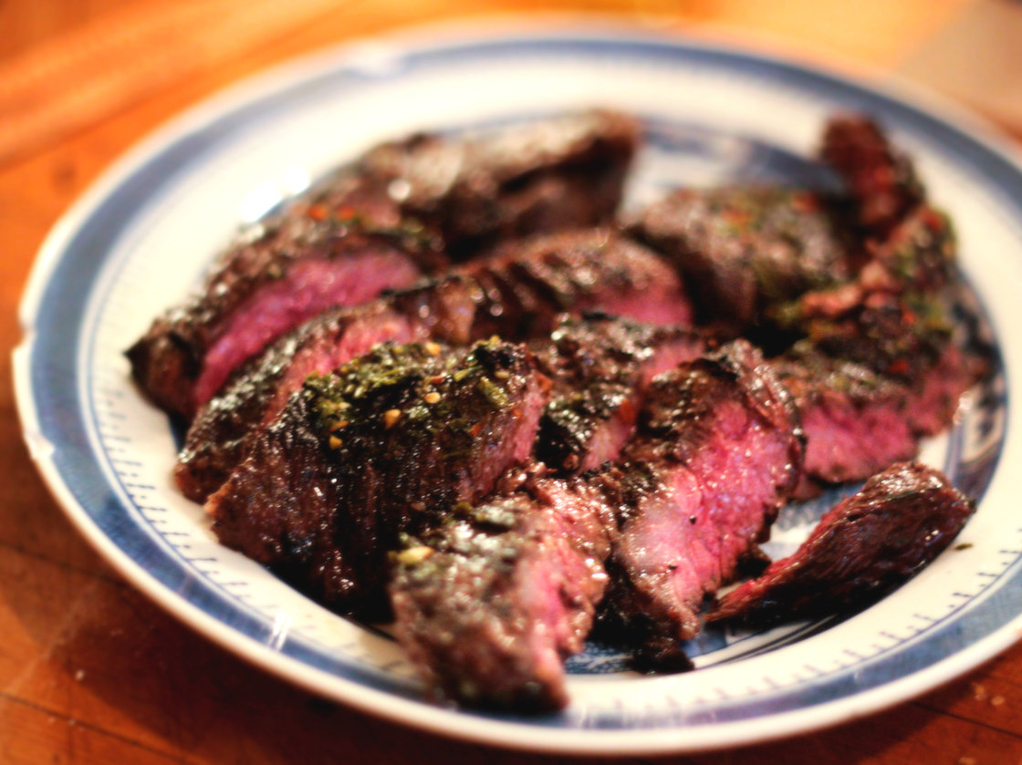 Grilled, Marinated Skirt Steak With Chimichurri Sauce. Photo: Tom Gilbert for NPR