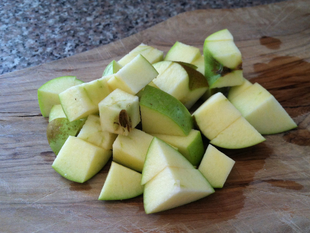 A chopped whole Granny Smith, core and all, adds sour notes in addition to valuable added pectin. Photo: Kate Williams