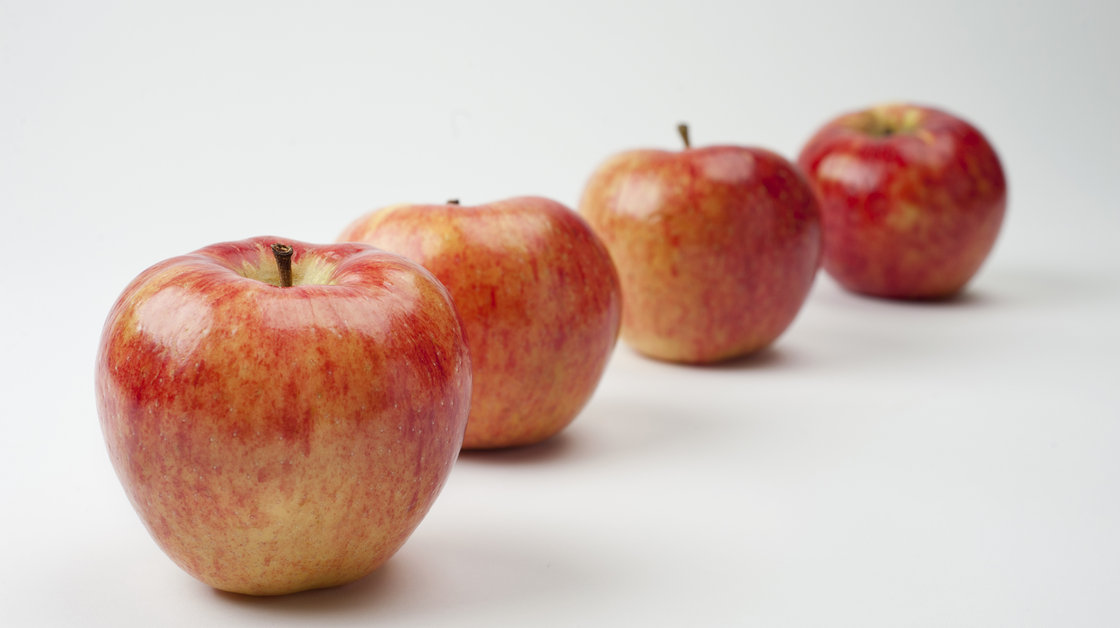 The just-released Riverbelle is one of well over 100 new apple varieties to hit markets around the world in the past six years. Photo: Courtesy of Honeybear Brands