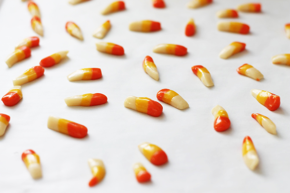 Homemade candy corn, flavored with honey and vanilla, is easy to make and is far better than the waxy grocery store candies. Photo: Katy Sosnak