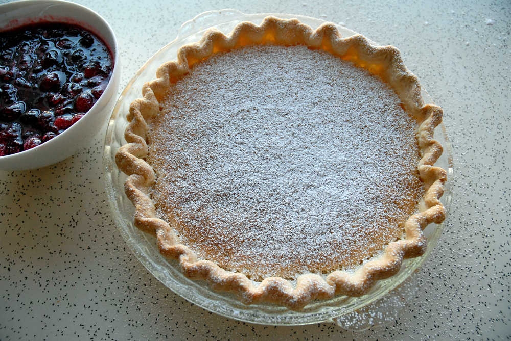 Buttermilk Pie with Fresh Cranberry Compote. Photo: Wendy Goodfriend