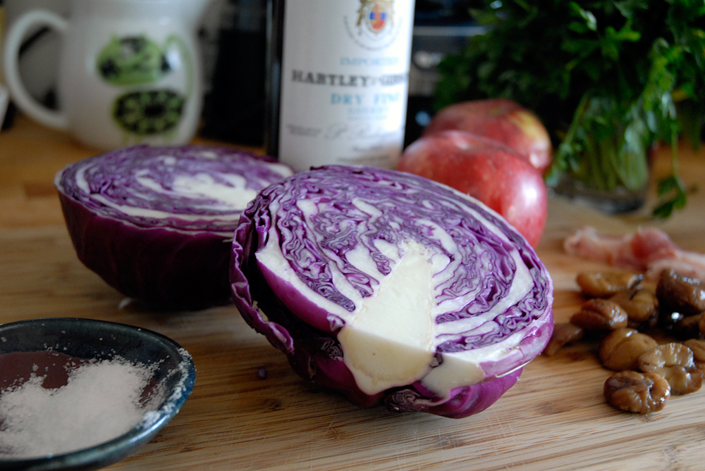 Ingredients for Braised Red Cabbage. Photo: Wendy Goodfriend
