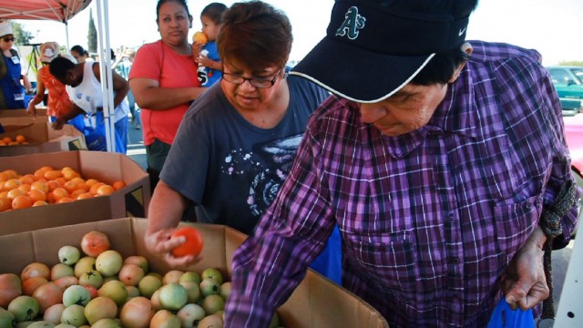 Food banks have become a primary source of nutrition for rural farmworker communities in the Central Valley. Photo: Scott Anger/KQED
