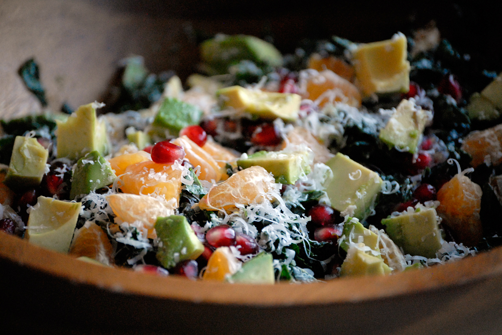 Christmas Kale Salad with Pomegranate,Tangerine and Avocado. Photo: Wendy Goodfriend