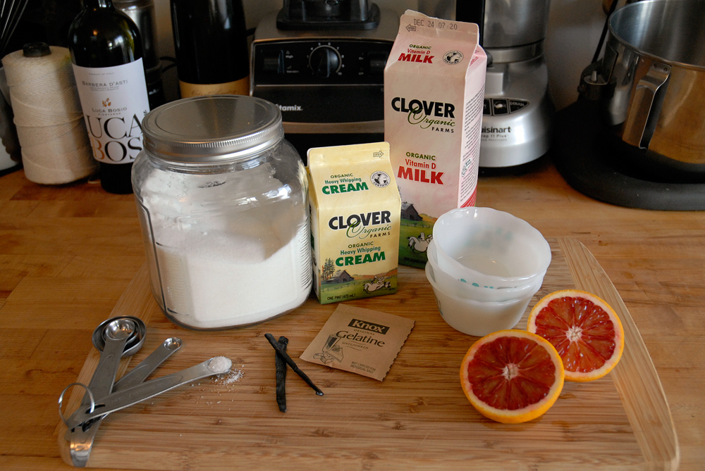 Ingredients for Vanilla Panna Cotta with Caramelized Blood Oranges. Photo: Wendy Goodfriend