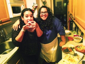 Glori Linares, left, and Victoria Delgado, invited strangers to a dinner party in their apartment in Brooklyn through the site EatWith.com. Photo: Arun Venugopal/WNYC