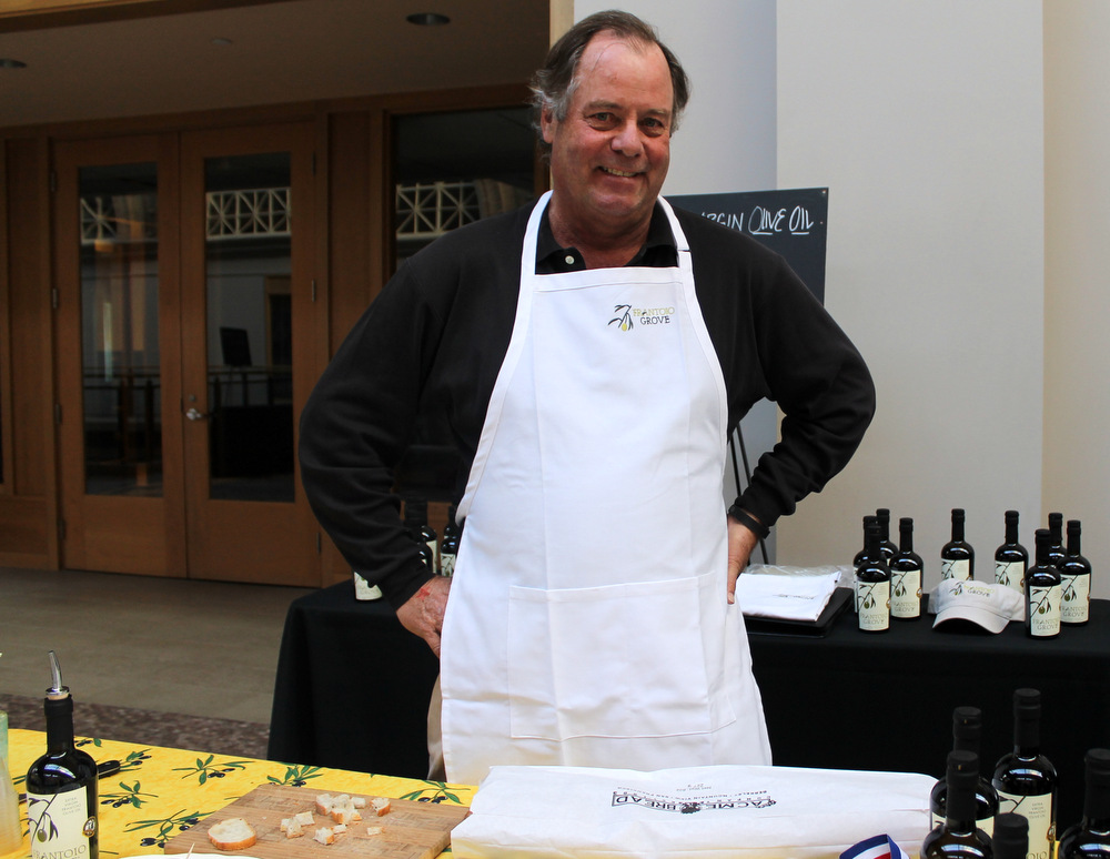 Jeff Martin, of Frantoio Grove, won for his single varietal oil made from Frantoio olives. His oil is unique in the sea of Spanish-style oils currently popular in the state. Photo: Kate Williams