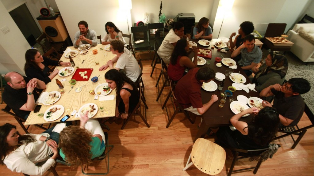 A group gathers in a Ballston, Va., home for a supper club organized through the site Feastly. A new food trend gaining popularity in New York and other cities lets diners enjoy a meal prepared by a stranger in that person's home. Photo: Courtesy of Noah Karesh
