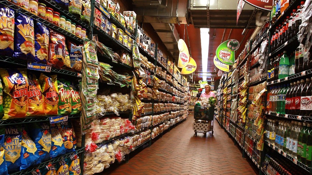 A woman shops at a grocery store in New York City. Photo: Spencer Platt/Getty Images