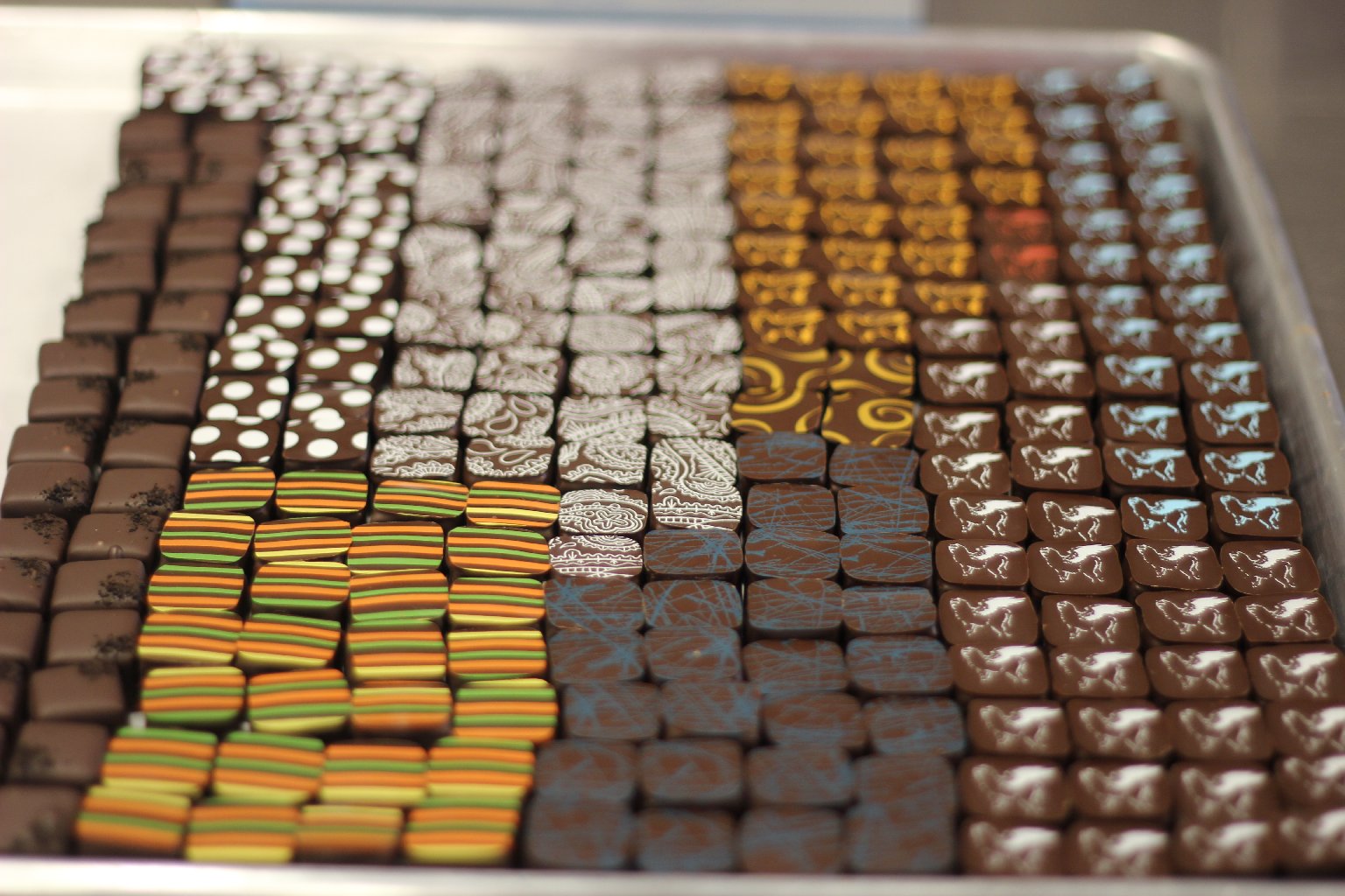 A tray of chocolates from Socola Chocolatier. Photo: Momo Chang