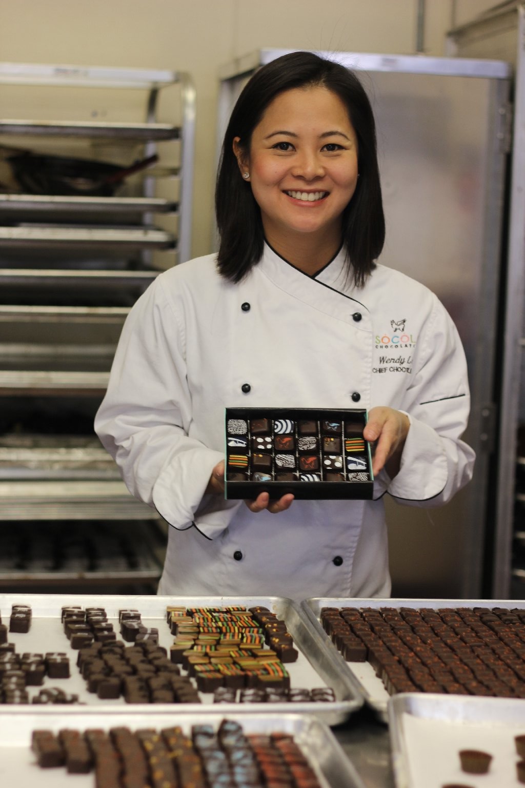 Wendy Lieu, chief chocolatier at Socola Chocolates, in South San Francisco. Photo: Momo Chang
