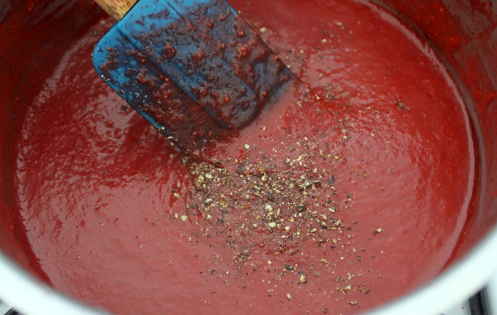 Spices like black pepper can be added directly to the reduced puree. Photo: Kate Williams