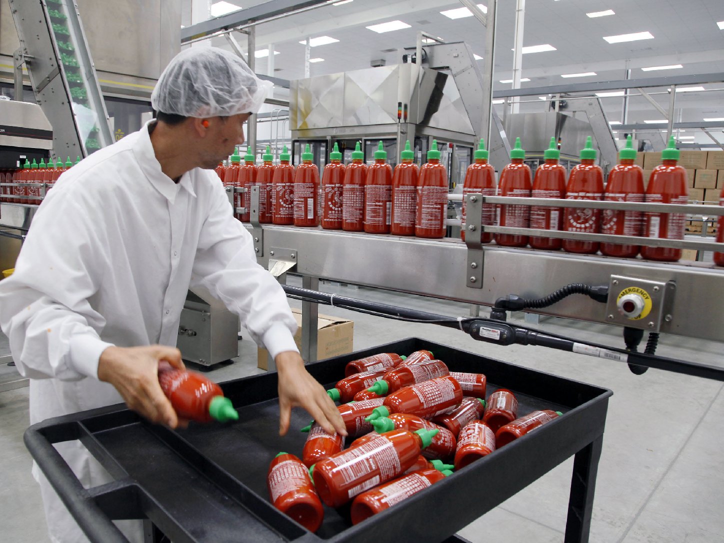 Sriracha chili sauce is produced at the Huy Fong Foods factory in Irwindale, Calif. Photo: Nick Ut/AP