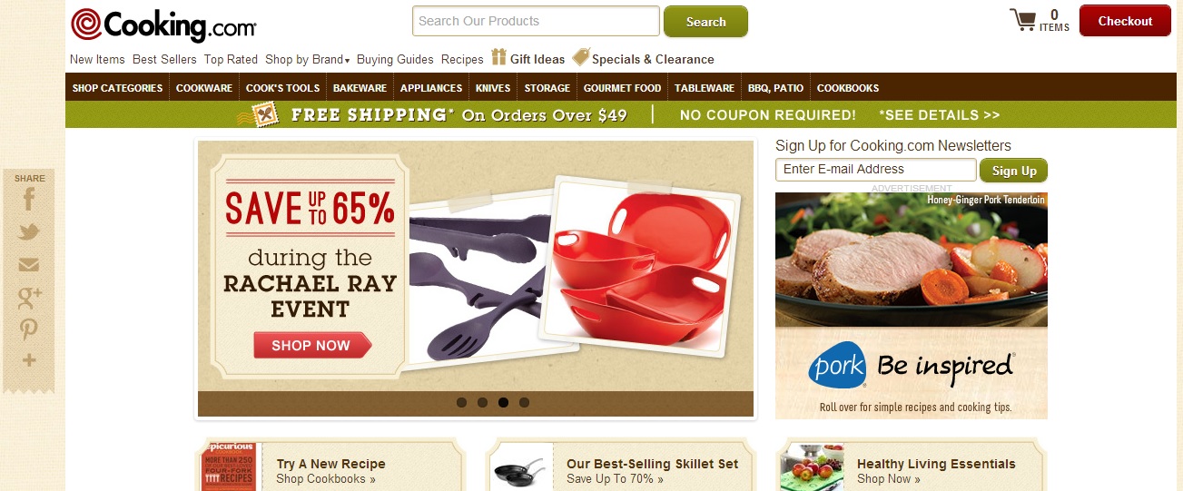 Cooking.com has a wide range of items. Photo: Cooking.com