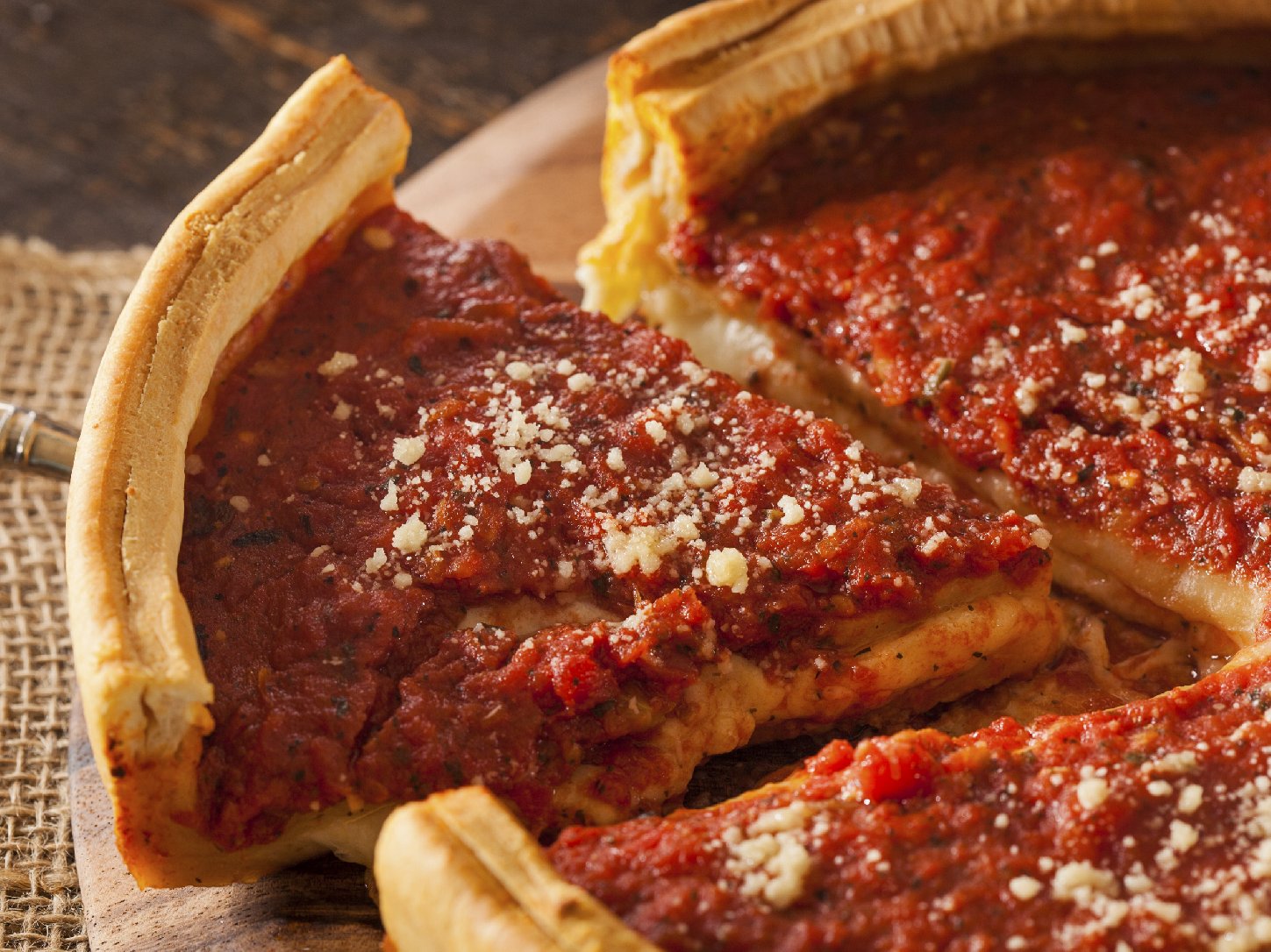 Comedy Central's Jon Stewart has called Chicago-style pizza "tomato soup in a bread bowl." Photo: iStockphoto