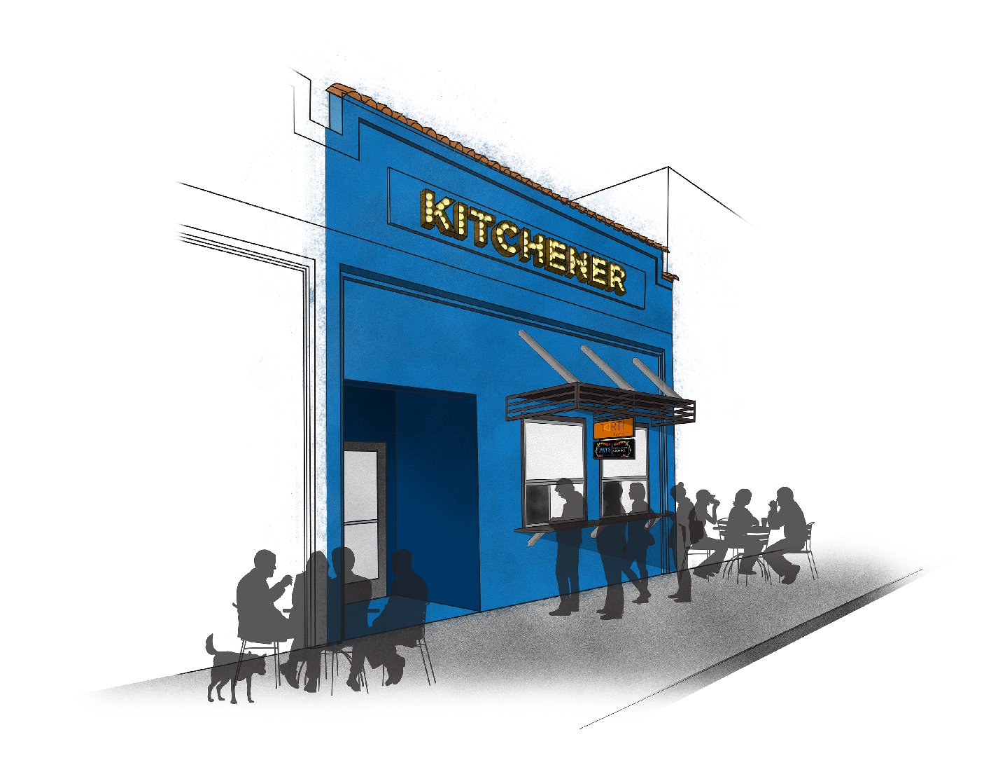 Rendering of what the Kitchener take-out windows will look like. Photo: Courtesy of Kitchener