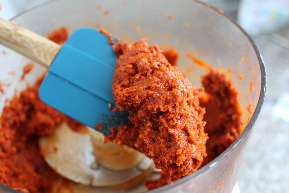 I use a food processor to puree the potent mix into a thick paste. Photo: Kate Williams