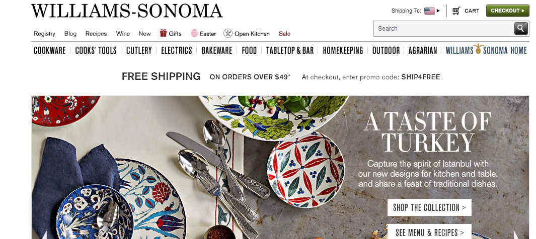 Williams-Sonoma's website offers a wealth of high-end cooking utensils. Photo: Williams-Sonoma