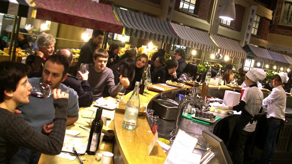 Customers dine at the original Eataly in Turin, Italy, which opened in 2007. Photo: demoshelsinki/Flickr