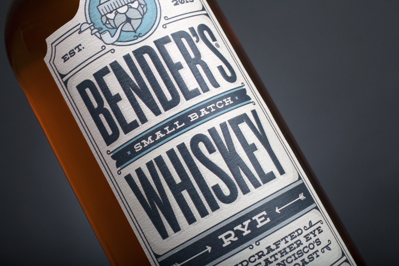 The new bottle designed by Carl Bender. Photo: Courtesy of Bender's Rye