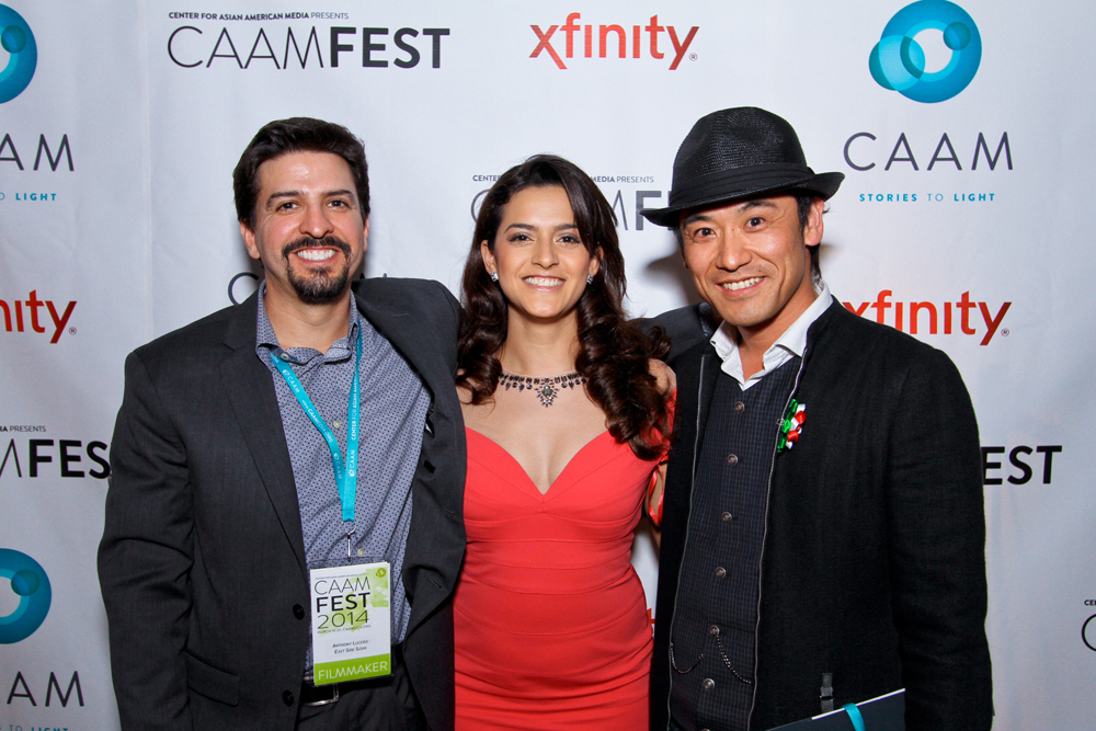 “East Side Sushi” director (left) Anthony Lucero with actors Dianna Torres and Yutaka Takeuchi. Photo: Michael Jeong Photography