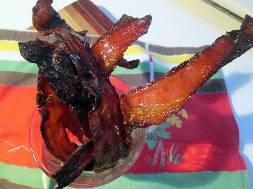 Beer-Candied Bacon With Thyme. Photo: Laura B. Weiss/NPR