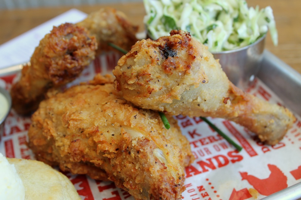 An order of dark meat chicken comes with three small pieces: a wing, a thigh, and a drumstick. Photo: Kate Williams