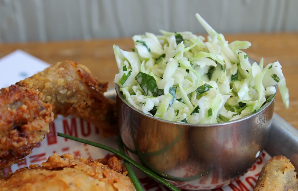 The spicy coleslaw was the highlight of the meal. Photo: Kate Williams