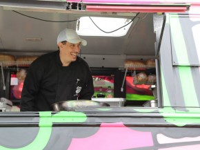 MagicalButter Executive Chef Joey Galeano works in the food truck. Photo: Courtesy of MagicalButter