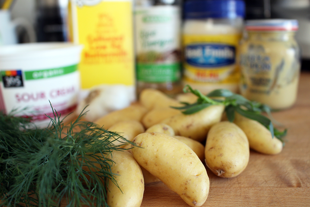Roasted Fingerling Potatoes with Fancy Ranch Dressing ingredients. Photo: Wendy Goodfriend