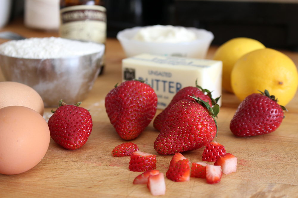 Strawberry-lemon mini muffin ingredients. Photo: Wendy Goodfriend