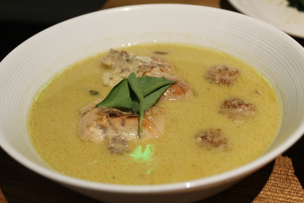 Kin Khao’s green curry comes with braised rabbit, meatballs, and Thai eggplant. Photo: Kate Williams