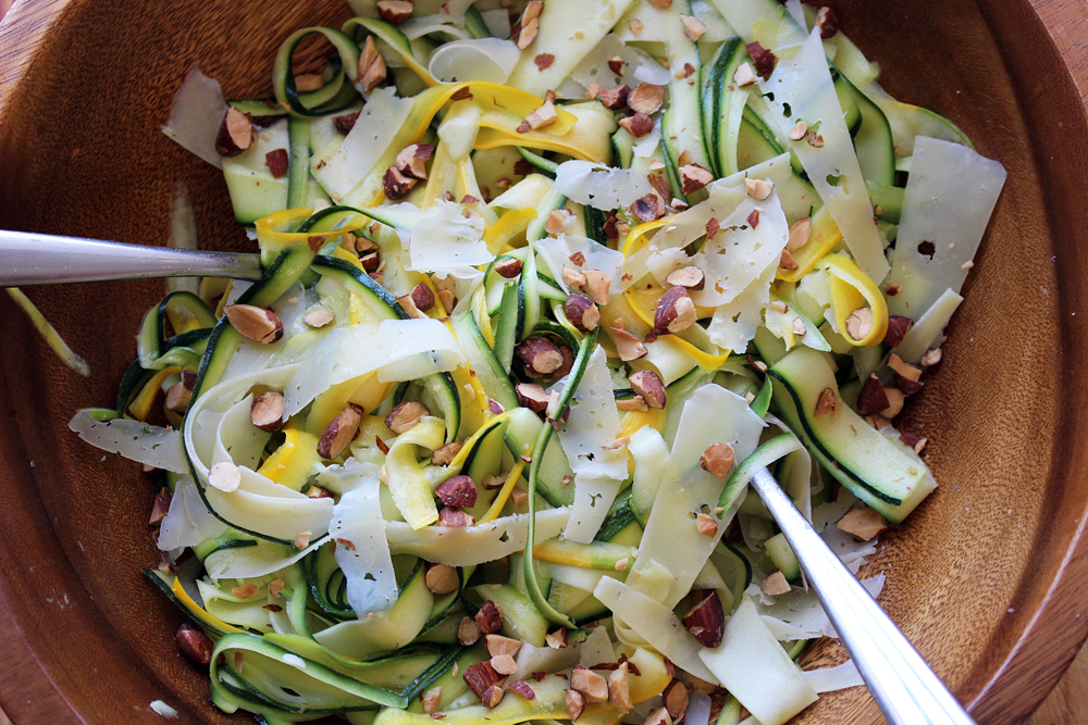 Shaved Zucchini Salad with Lemon, Almonds, and Asiago. Photo: Wendy Goodfriend