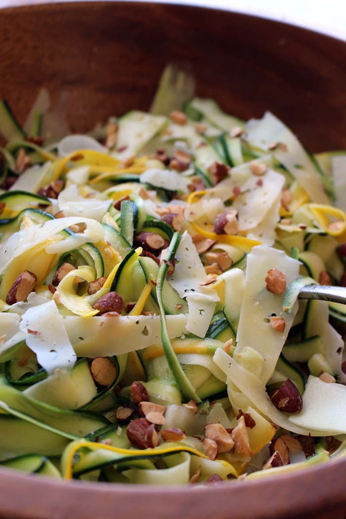 Shaved Zucchini Salad with Lemon, Almonds, and Asiago. Photo: Wendy Goodfriend